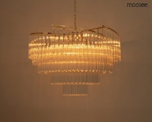 LUSTRA LUMA 80, AURIE, CONFECTIONATA DIN METAL SI STICLA, STIL MODERN