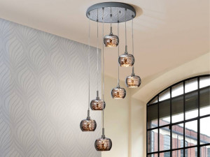 LUSTRA/PLAFONIERA ARIAN, 50 CM, CROM/TRANSPARENT, DIN METAL SI STICLA, STIL MODERN