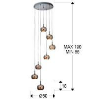LUSTRA/PLAFONIERA ARIAN, 50 CM, CROM/TRANSPARENT, DIN METAL SI STICLA, STIL MODERN - Img 3