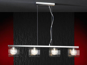 LUSTRA/PLAFONIERA ECLIPSE, 98 CM, CROM/TRANSPARENT, DIN METAL SI STICLA, STIL MODERN