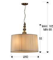 LUSTRA/PLAFONIERA MERCURY, 50 CM, BEJ/SAMPANIE, DIN STICLA, ALAMA SI TESATURA, STIL MODERN - Img 3