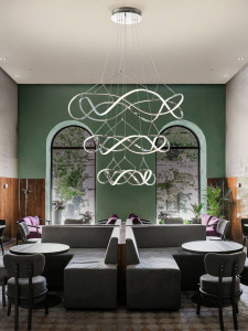 LUSTRA/PLAFONIERA MOLLY, SCHULLER, CU TELECOMANDA, 130/340 CM, CROM/OPAL, DIN METAL, ALUMINIU SI SILICON, STIL MODERN - Img 2