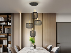 LUSTRA/PLAFONIERA OSIRIS, 58 CM, NEGRU MAT/AURIU, DIN METAL, STIL MODERN