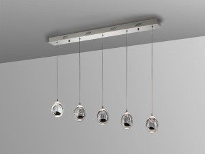 LUSTRA/PLAFONIERA SCHULLER, ROCIO, CU TELECOMANDA, 96 CM, CROM/TRANSPARENT, DIN STICLA SI METAL, STIL MODERN - Img 3