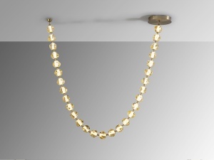 LUSTRA/PLAFONIERA ZARIA II, CULOARE BRONZ/AURIU, DIN METAL SI ACRIL, STIL MODERN - Img 5