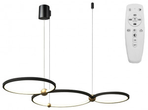 LUSTRA RING 3 LED, APP752-30-40-50, 110x97 cm, NEGRU SI AURIU, DIN METAL DE INALTA CALITATE, STIL MODERN, TU