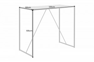 MASA BAR, SLIM LINE 120CM, METAL SI LEMN FRASIN, COD 43310 - Img 5