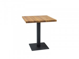 MASA DE BAR, 70x70, STEJAR/NEGRU, DIN METAL SI FURNIR NATURAL, STIL MODERN, SIGNAL - Img 2