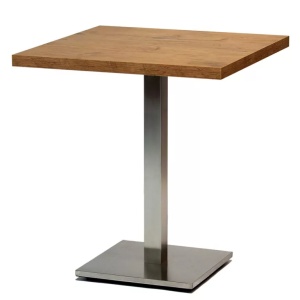 Masă de cafenea patrata 68x68cm, culoare stejar lancelot, metal si furnir laminat - Img 5
