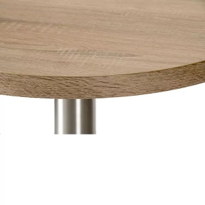 Masă de cafenea rotunda 68x68cm, culoare stejar sonoma, metal si furnir laminat - Img 2
