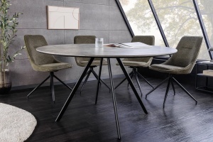 MASA DE DINING ROTUNDA, ATELIER 120CM, FURNIR LEMN, MELAMINA SI METAL, ASPECT PIATRA, ARTIM GROUP SELECTION - Img 8