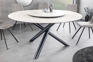 MASA DE SUFRAGERIE ROTUNDA, 150CM, PLACA ROTATIVA, CERAMICA MARMURA ALBA, ARTIM GROUP SELECTION