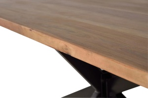 MASA DE SUFRAGERIE VICTORIA 200CM, PENTRU 8 PERSOANE, REALIZATA DIN LEMN DE SALCAM SI METAL, CULOARE NATUR/NEGRU, GINER Y COLOMER - Img 6