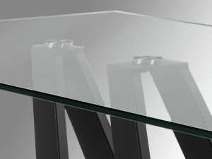 MASA DINING 180CM, TAIMA,DIN METAL SI STICLA, COD 758022, STIL MODERN SCHULLER - Img 3
