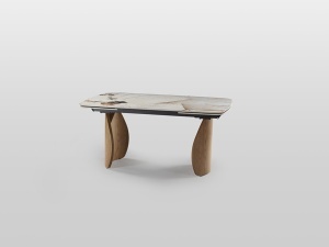 MASA DINING/BIROU EXTENSIBILA 1600CM, REALIZATA DIN METAL, STICLA SI CERAMICA, DESIGN MODERN, PRODUS DE LUX - Img 2