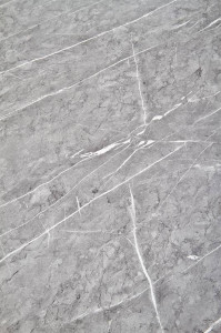MASA DINING BONELLO, CU EFECT DE MARMURA GRI DESCHIS/AURIU ANTICHIZAT, 120 CM, DIN MDF SI METAL, STIL MODERN - Img 5