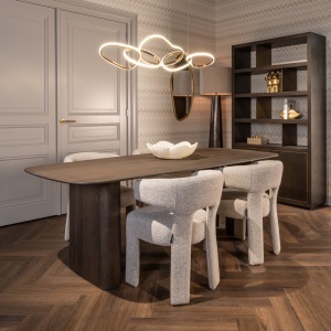 MASA DINING CASTELLO 230cm, REALIZATA DIN LEMN DE STEJAR, CULOARE MARO, STIL MODERN - Img 4