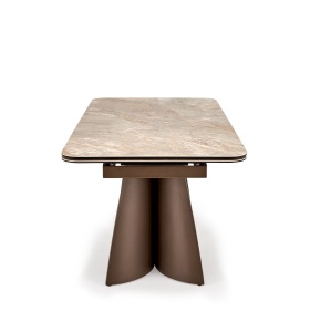 MASA DINING ELEGANTA STIL VESNA, EXTENSIBILA, 180-260/90/76 cm, CONFECTIONATA DIN OTEL, CERAMICA SI STICLA - Img 3