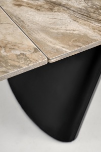 MASA DINING ELEGANTA STIL VINCE, EXTENSIBILA, 180-260/90/76 cm, CONFECTIONATA DIN OTEL, SI PIATRA SINTETIZATA, STIL MODERN - Img 4