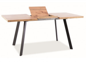MASA DINING EXTENSIBILA BRICK, 120/160 CM, STEJAR ARTISAN/NEGRU, BLAT DIN MDF, FURNIR SI PICIOARE DIN METAL, STIL MODERN - Img 7