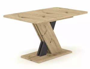 MASA DINING EXTENSIBILA EXEL, 140/180 CM, STEJAR ARTISAT/GRI ANTRACIT, DIN PAL LAMINAT, STIL MODERN - Img 2