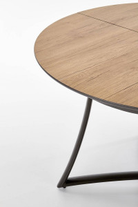 MASA DINING EXTENSIBILA MORETTI, STEJAR AURIU/GRI/NEGRU, 118/148 CM, BLAT DIN MDF SI PICIOARE DIN METAL, STIL VINTAGE - Img 7