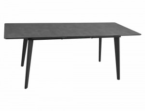 MASA DINING EXTENSIBILA RENE, 160/200 CM, GRI/NEGRU MAT, BLAT DIN MDF SI PICIOARE DIN METAL, STIL MODERN - Img 2