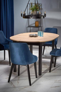 MASA DINING EXTENSIBILA RINGO, STEJAR ARTISAN/NEGRU, 102/142 CM, DIN MDF SI FURNIR, STIL CLASIC - Img 5