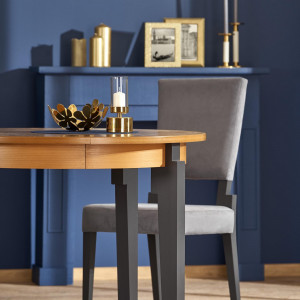 MASA DINING EXTENSIBILA SORBUS, STEJAR MIERE/GRI GRAFIT, 100/200 CM, DIN MDF SI LEMN MASIV, STIL CLASIC - Img 2