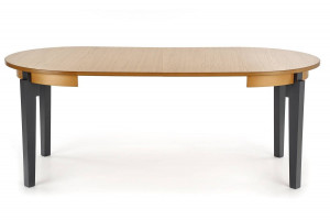 MASA DINING EXTENSIBILA SORBUS, STEJAR MIERE/GRI GRAFIT, 100/200 CM, DIN MDF SI LEMN MASIV, STIL CLASIC - Img 6