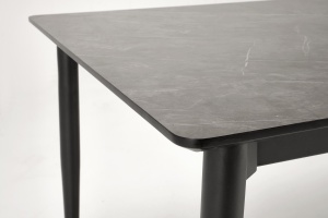 MASA DINING EXTENSIBILA STIL CHARLES, 180-260 CM, EFECT DE MARMURA GRI/NEGRU, DIN MDF FURNIRUIT SI METAL, STIL MODERN - Img 4