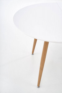 MASA DINING EXTENSIBILA STIL EDWARD, STEJAR MIERE/ALB, 120/200 CM, BLAT DIN MDF SI PICIOARE DIN METAL , STIL MODERN - Img 8