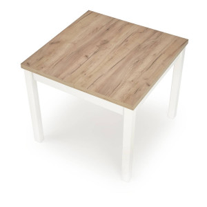 MASA DINING EXTENSIBILA TIAGO, STEJAR CRAFT/ALB, 90/125 CM, BLAT DIN PAL SI PICIOARE DIN MDF, STIL VINTAGE - Img 4