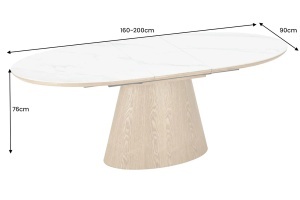 MASA DINING EXTENSIBILA, UNIQUE 160/200CM, FURNIR, STICL SI CERAMICA, ASPECT MARMURA ALBA, ARTIM GROUP SELECTION - Img 5