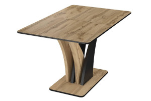 MASA DINING EXTENSIBILA VENTO, 120/160 CM, STEJAR ATISAN/NEGRU, DIN PAL LAMINAT, STIL MODERN - Img 5