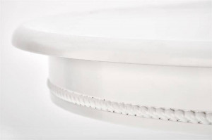 MASA DINING EXTENSIBILA WILLIAM, ALBA, 90/124 CM, BLAT DIN MDF SI PICIOARE DIN LEMN MASIV , STIL CLASIC - Img 7