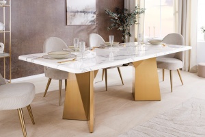 MASA DINING, EXTRAVAGANCIA 200CM, BLAT DIN MARMURA ALBA SI PICIOARE METAL, ARTIM GROUP SELECTION - Img 10