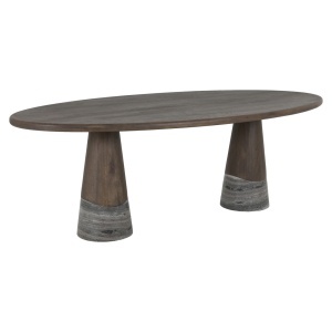 MASA DINING HARPER 230cm, REALIZATA DIN LEMN DE STEJAR SI MARMURA, CULOARE NUC, STIL MODERN, RICHMOND