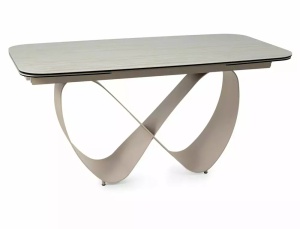MASA DINING INFINITY, DIN STICLA, CERAMICA SI METAL, 160(240)X95, CULOARE TRAVERTIN/CASMIR, SIGNAL - Img 4