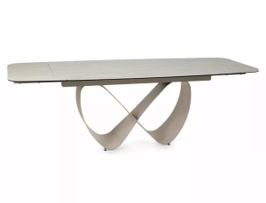 MASA DINING INFINITY, DIN STICLA, CERAMICA SI METAL, 160(240)X95, CULOARE TRAVERTIN/CASMIR, SIGNAL - Img 14