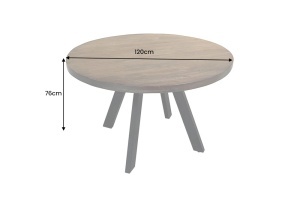 MASA DINING IRON CRAFT 120CM, ROTUNDA, DIN LEMN DE MANGO SI PICIOARE DE METAL, CULOARE TAUPE, ARTIM GROUP SELECTION - Img 4