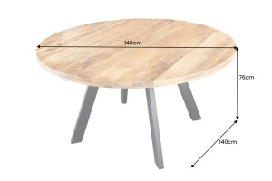 MASA DINING IRON CRAFT 140CM, ROTUNDA, DIN LEMN DE MANGO SI PICIOARE DE METAL, CULOARE NATUR, ARTIM GROUP SELECTION - Img 4