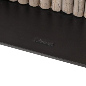 MASA DINING LA CANTERA BEIGE, 213519, 200CM, CONFECTIONATA DIN TRAVERTIN SI METAL, BEJ/NEGRU, STIL MODERN - Img 4
