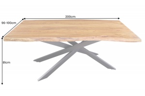 MASA DINING, MAMMUT 200CM, NATUR MIERE, DIN LEMN DE SALCAM/METAL, ARTIM GROUP COLLECTION - Img 5