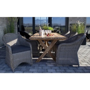 MASA DINING MURCIA 200x90x75 cm, REALIZATA DIN LEMN DE TEC, CULOARE NATUR, HOUSE NORDIC - Img 2