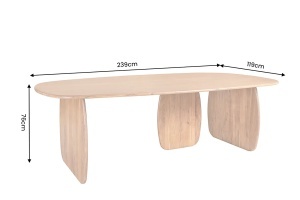 MASA DINING NOA, OVALA 240CM, REALIZATA DIN LEMN DE SALCAM, CULOARE MARO - Img 11