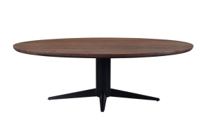 MASA DINING OVALA, STAFFORD, SPICEBROWN, 214450, 230CM, LEMN DE STEJAR, PLASTIC SI METAL, NEAGRA/MARO, STIL MODERN - Img 3