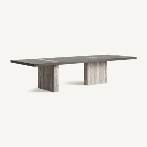 MASA DINING, RIGNAC 350CM, DIN TRAVERTIN, LEMN DE FRASIN SI ALAMA, VICAL, STIL MODERN