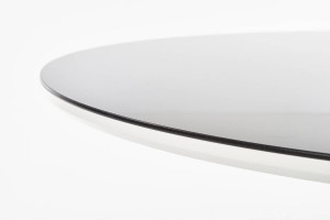 MASA DINING STIL AVELAR, NEGRU/ALB, 120 CM, DIN STICLA, MDF SI METAL, STIL MODERN - Img 3