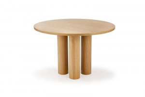 MASA DINING STIL ELEFANTE, STEJAR NATURAL, 120 CM, DIN MDF SI FURNIR NATURAL, STIL MODERN - Img 2